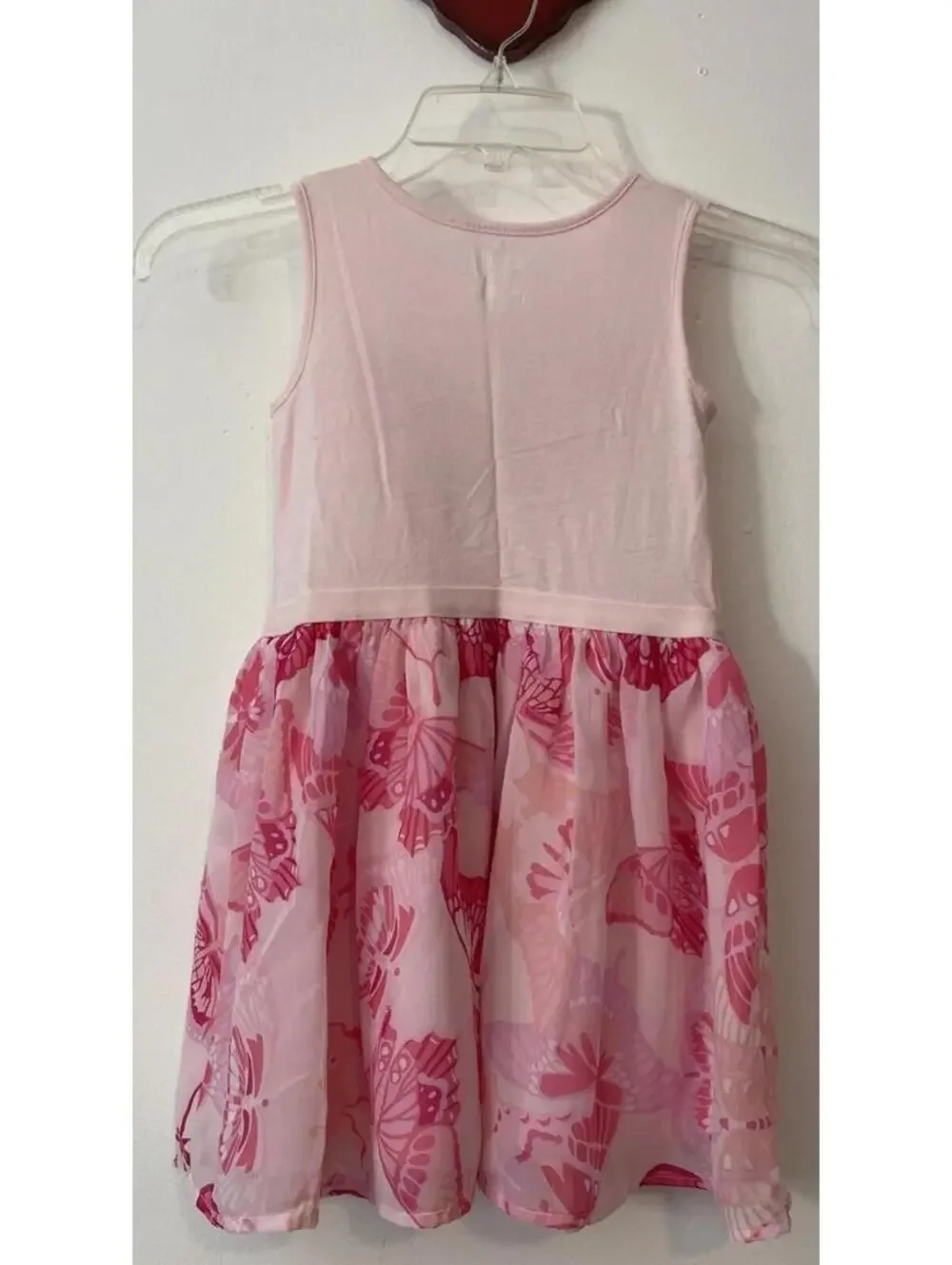 The Childrens Place Girls 5t Pink Butterfly Knee-Length Sleeveless Dress! A2184